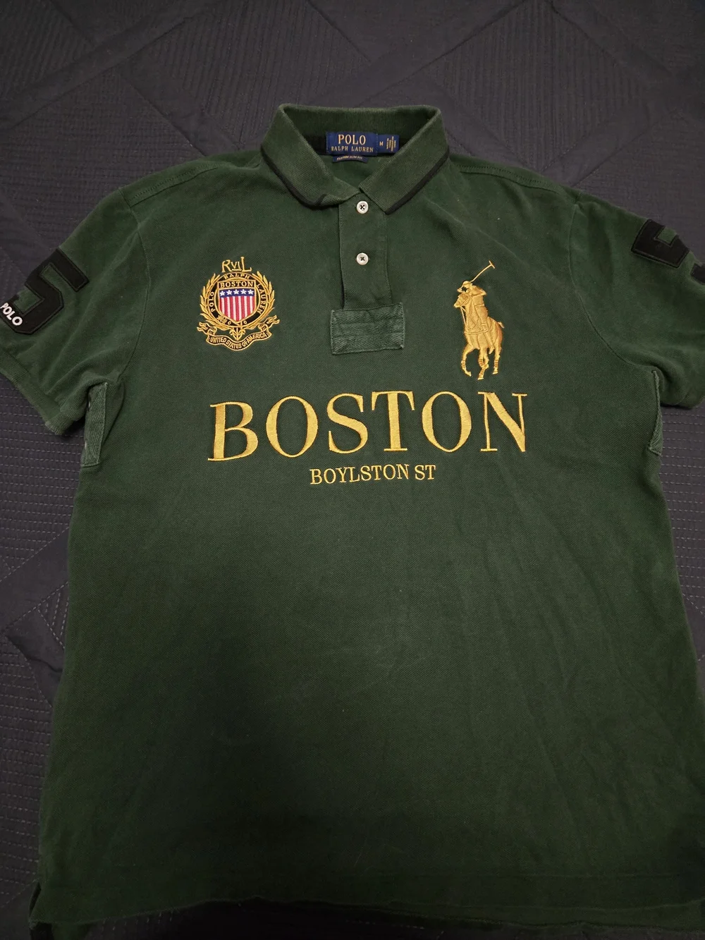 Polo by Ralph Lauren Men’s Dark Green Embroidered Polo Shirt Size Med Rugby Shir